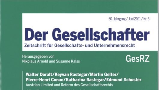Cover des Gesellschaftsrechtsmagazins "Der Gesellschafter"