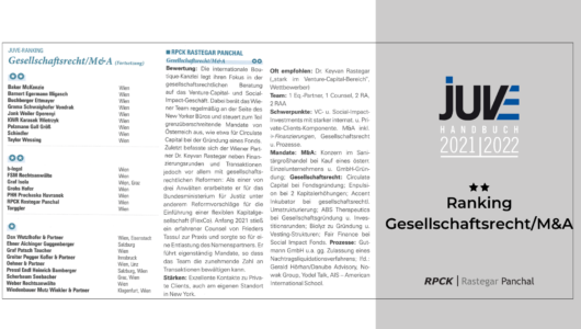 JUVE Corporate/M&A Ranking 2021/22